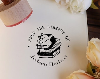 From the library of stamp| ex libris stamp | book stamp | ex libris| book lover gift| personalized birthday gift| Mother's day gift