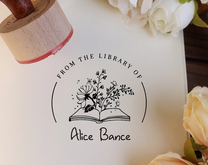 PERSONALIZED BOOK STAMP | Self Inking Library Stamp | Custom library Stamp | From the Library of Stamp | Book Lover | Personalized Stamp