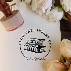 De la biblioteca de sellos / sello ex libris / sello de libro / sello de libro / sello de libro personalizado / sello de biblioteca personalizado, sello de ex libris