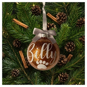 Personalised Glitter Filled Pet Bauble