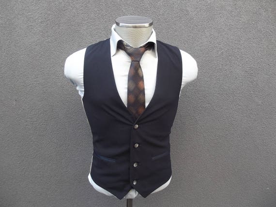 Vintage Givenchy Navy Vest / Wedding / Groom Vest