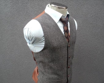 Mens Herringbone Vest, Gray Waist Coat, Formal Vest, Waistcoat for Men, Wedding Vest, Mens Vest, Groom Vest, Grooms Men Vest, Groomsmen Vest