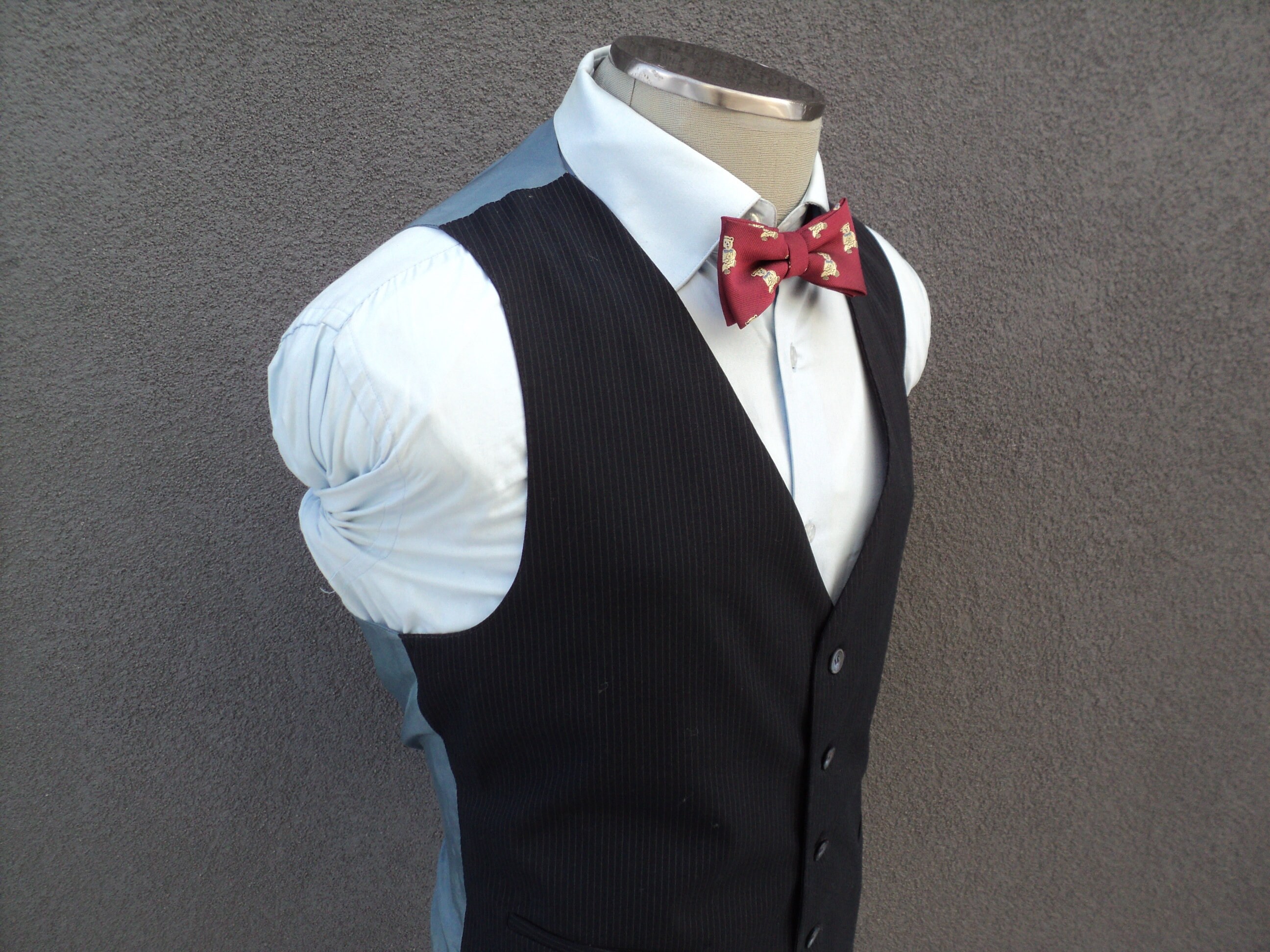 Vintage Navy Pinstripe Vest / Wool Waistcoat / Navy Waistcoat Etsy