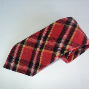 Vintage Scottish Tartan Wool Plaid Tie / Ivy League / 100% Wool Necktie