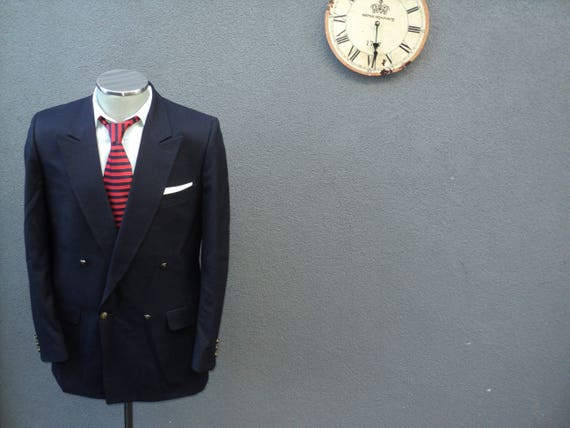 Vintage Cricketeer Double Breasted Navy Blazer 40… - image 3