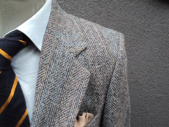 1980s HARRIS TWEED Suit Jacket / Herringbone Tweed Jacket 40 1980s HARRIS TWEED Suit Jacket / Herringbone Tweed Jacket 40