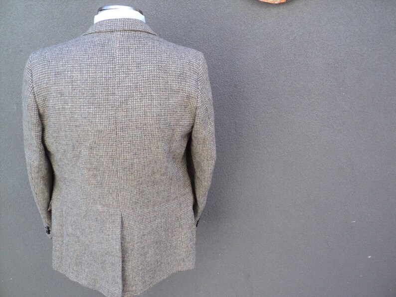 1980s HARRIS TWEED Jacket 100/% Virgin Scottish Wool Sport Coat Vintage Gray Tweed Blazer Size 42 Tall 42 Long Union Made in Canada