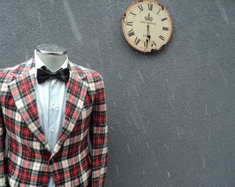 Kurtka Pendleton Tweed z lat 70.: wełniana marynarka w kratę w stylu vintage, rozmiar 36, wyprodukowana w USA