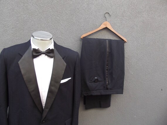 1970s Vintage Wedding Tuxedo, 2 Piece Navy Tuxedo