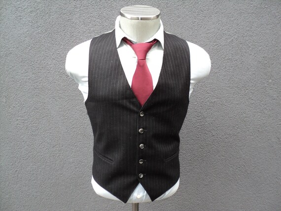 Vintage CHARLES CHRISTIAN Pinstripe Vest / Mens Wa