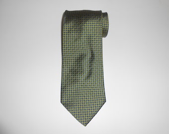Cravate en soie BROOKS BROTHERS : bleu marine et vert olive, fabriquée aux États-Unis