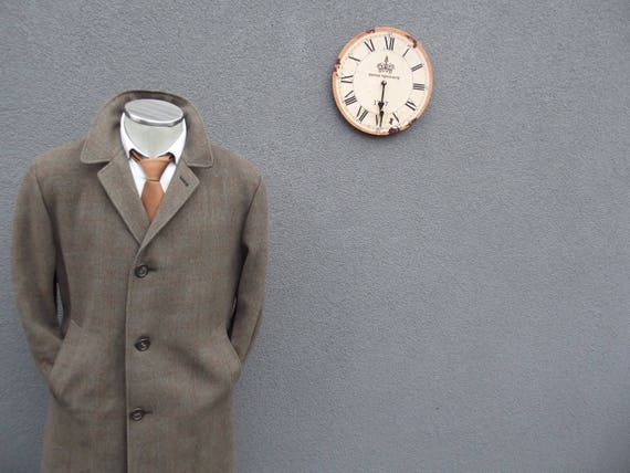 1940s SAVILE ROW Wool Overcoat XL / 40s Vintage Fu