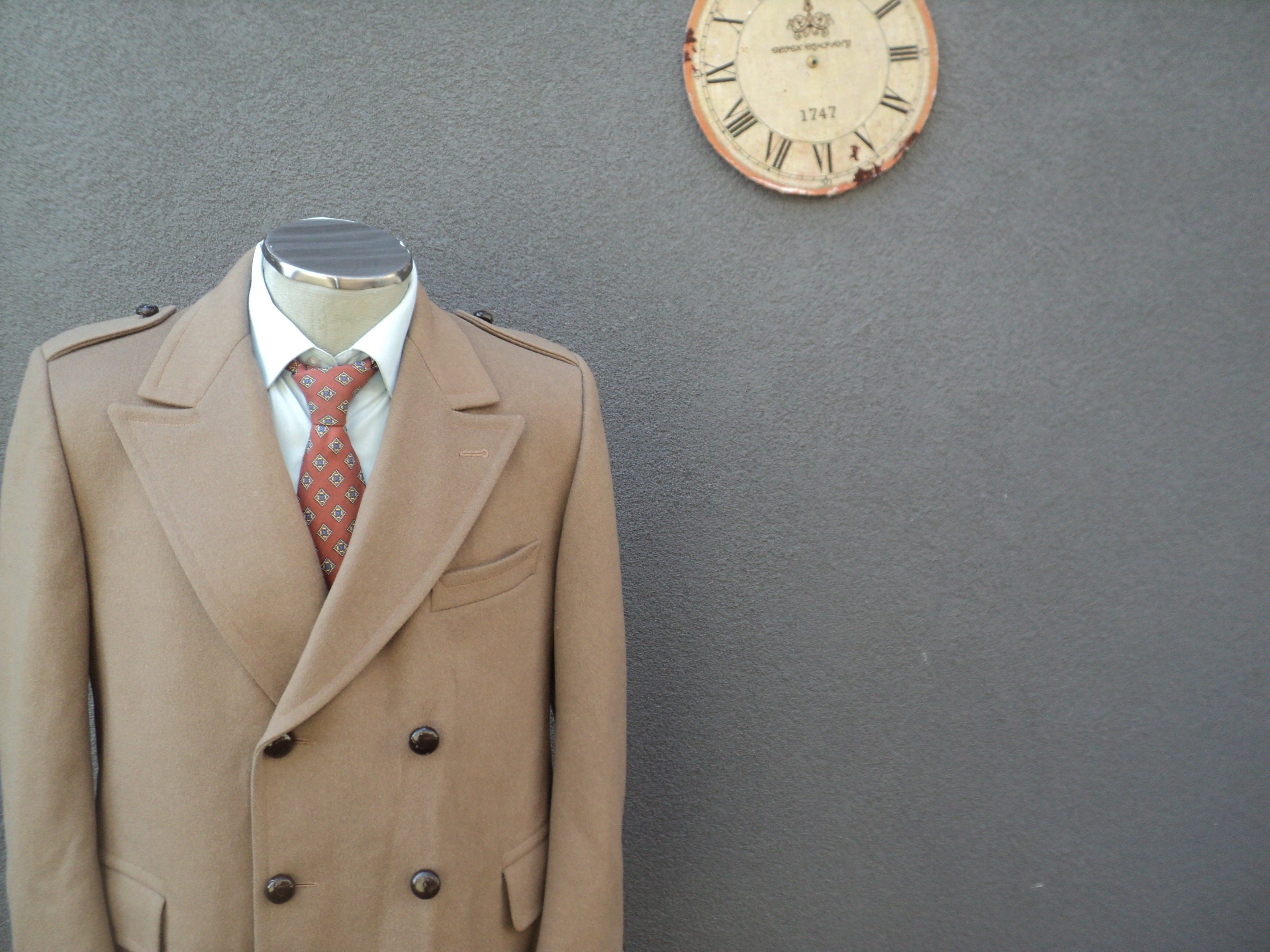 1960s British Warm Overcoat 60s Vintage Military Style Coat Mens Double Breasted Overcoat 40 Made in England by Strachan of Stroud VTG Etsy UK