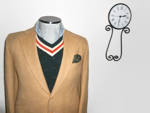 Vintage Camel Hair Jacket With Throat Latch Mens Camel Coat Etsy