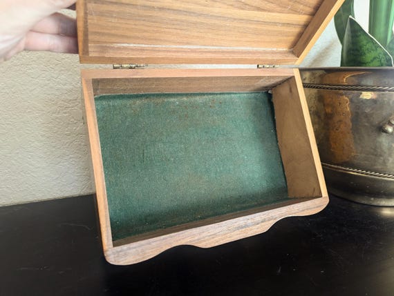 Vintage Inlaid Wooden Jewelry Box with Dovetail J… - image 6