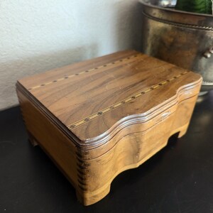 Vintage Inlaid Wooden Jewelry Box With Dovetail Joints - Etsy