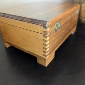Vintage Inlaid Wooden Jewelry Box With Dovetail Joints - Etsy