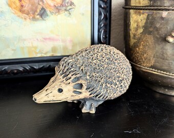 Handmade Ceramic Folk Art Hedgehog Garden Figurine