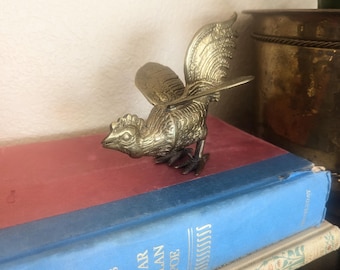 Vtg Brass Rooster Figurine