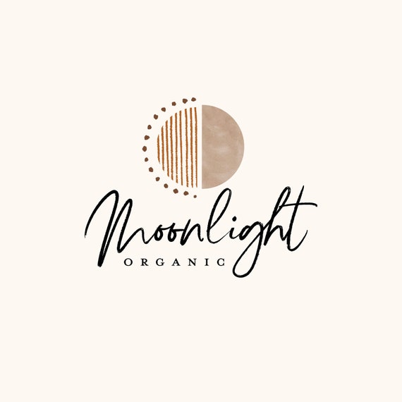 Premade Boho Logo Design Moon Moonlight Space Night Sky Cosmic Sun Nature Hand Drawn Kids Children Organic Photography Photographer Blog Etsy Australia
