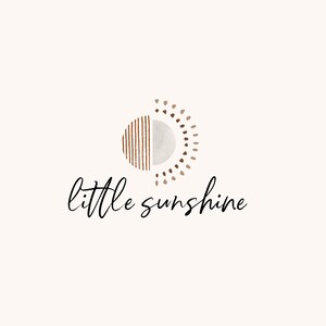 prefabricado boho logotipo diseño puesta de sol amanecer sol naturaleza dibujada a mano niños niños fotógrafo de fotografía orgánica verano playa