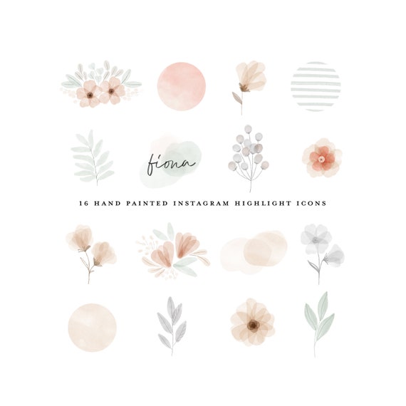 Floral insta highlight covers neutral social Vector Image