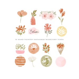 boho instagram story highlight icons instagram highlight pink floral neutrals geometric abstract neutral circles clipart blog branding kit