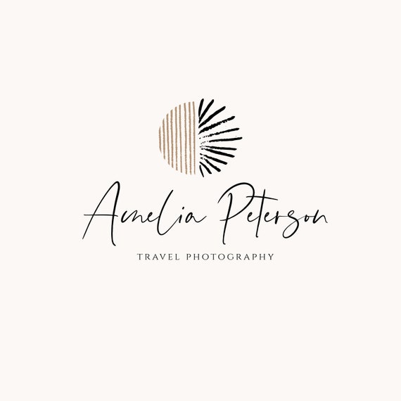 Vorgefertigtes Boho Logo Design Mond Sonne Erde Planet Natur Etsy