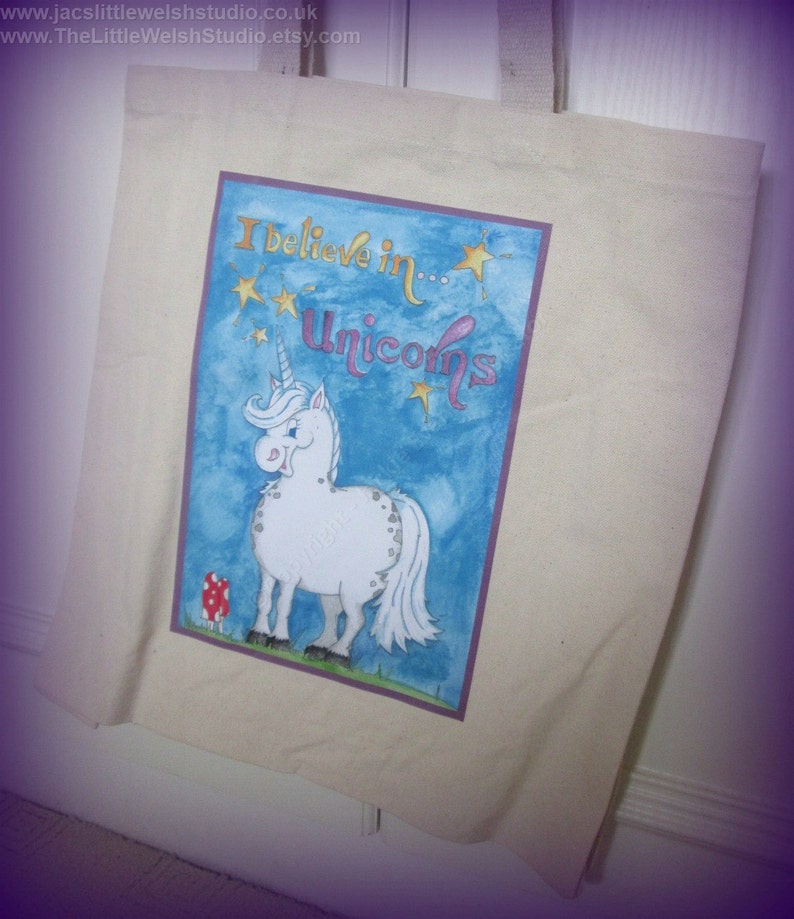 canvas bag tote bag reusable shopper Unicorn Gift I Believe in Unicorns Canvas Shopping Bag canvas shopper