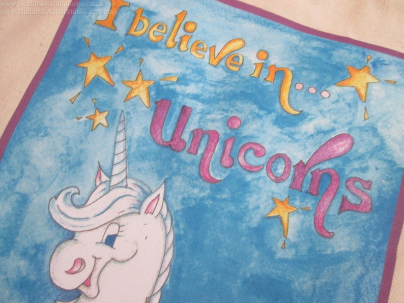 canvas bag tote bag reusable shopper Unicorn Gift I Believe in Unicorns Canvas Shopping Bag canvas shopper