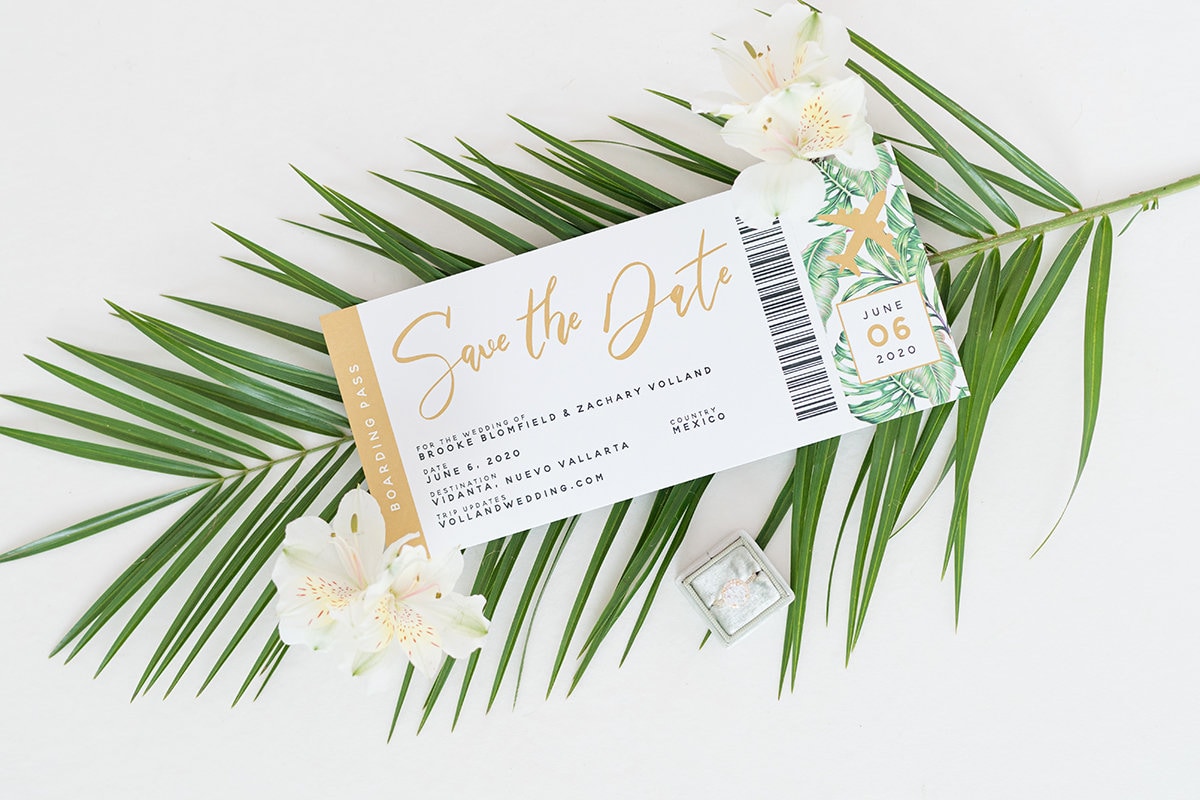 Elegant Tropical Save the Dates