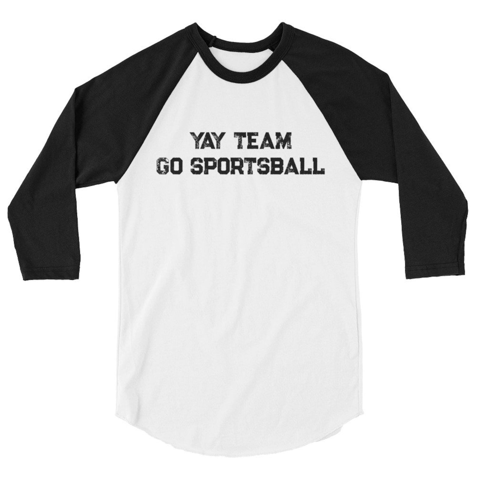 Sportsball Fan Shirt Go Team Shirt 3/4 Baseball Tee Etsy