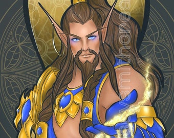 THE ASPECT of TIME | Nozdormu Inspired World of Warcraft Bronze Dragonflight Art Print | Fantasy Dragon Gift for Gamers and WoW Players