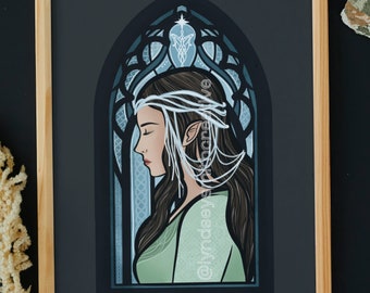 THE EVENSTAR | Arwen Undomiel Lord of the Rings Inspired Art Print