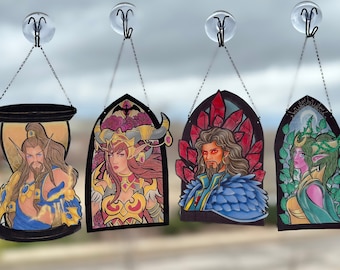 World of Warcraft Dragonflight Inspired Suncatcher Ornaments | Alexstrasza Wrathion Ysera Nozdormu Dragon Aspect Gift Gamers & WoW Players