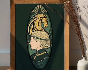 Shieldmaiden of Rohan ART PRINT - Eowyn LotR Inspired Art Print