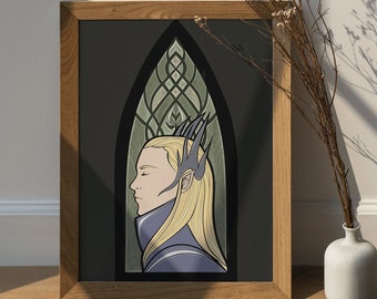 Elvenking of Mirkwood ART PRINT - Thranduil Inspired Original Art Print | Lord of the Rings Hobbit Fanart