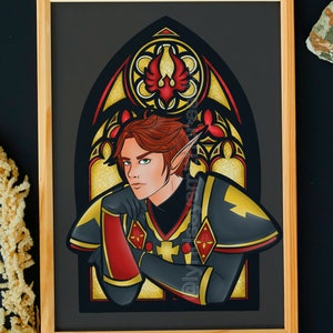PALADIN BLOOD KNIGHT | World of Warcraft Blood Elf Paladin Inspired Art Print | Great Gift for WoW players, gamers, and fantasy lovers