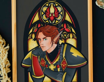PALADIN BLOOD KNIGHT | World of Warcraft Blood Elf Paladin Inspired Art Print | Great Gift for WoW players, gamers, and fantasy lovers