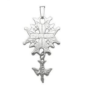 Personalized!! Huguenot Cross pendant with your Family name!