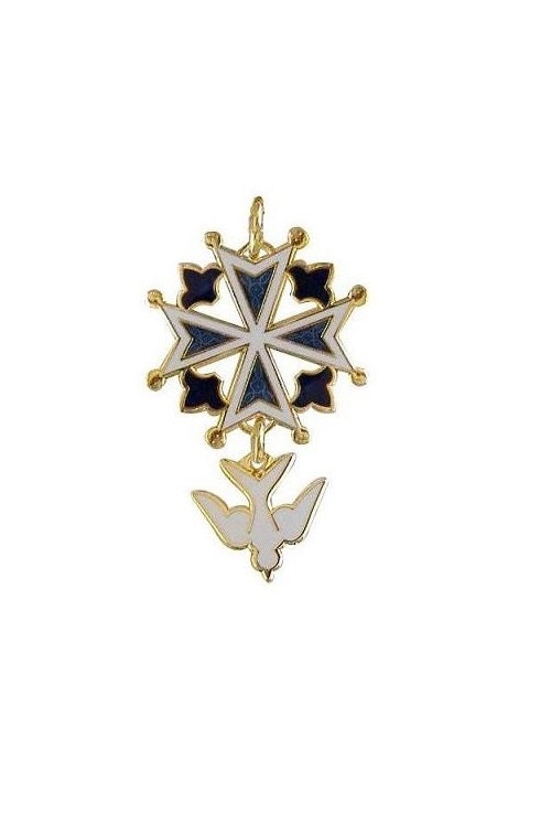 Enamel Huguenot Cross Pendant