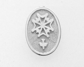 Oval Huguenot Cross Tie tack/Lapel pin