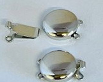 Two-Strand Claspgarten Round, Slightly Domed Clasp in Rhodium Finish, 13mm