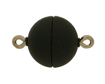 Black Magnetic Clasps in Two Finishes and Four Sizes - 8mm, 10mm, 12mm, and 15mm