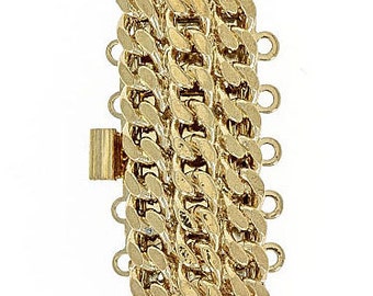 Five-Strand Claspgarten Rope Clasp in Gold Plate , 15x27mm