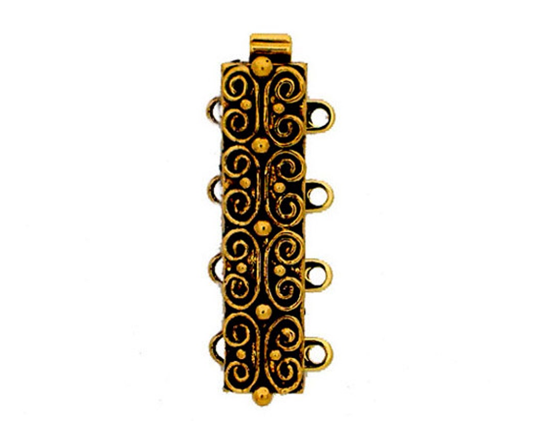 Interlocking Filigree Slider Four-strand Claspgarten Filigree Scroll-patterned Slider Bracelet Clasp ...