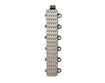 Six-Strand Claspgarten Slider Bracelet Clasp in Patterned Gold or Rhodium Finish, 36.5x6mm