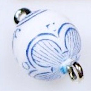 Volume Discount (10 per package) 10mm Magnetic Clasps in Blue and White Pattern