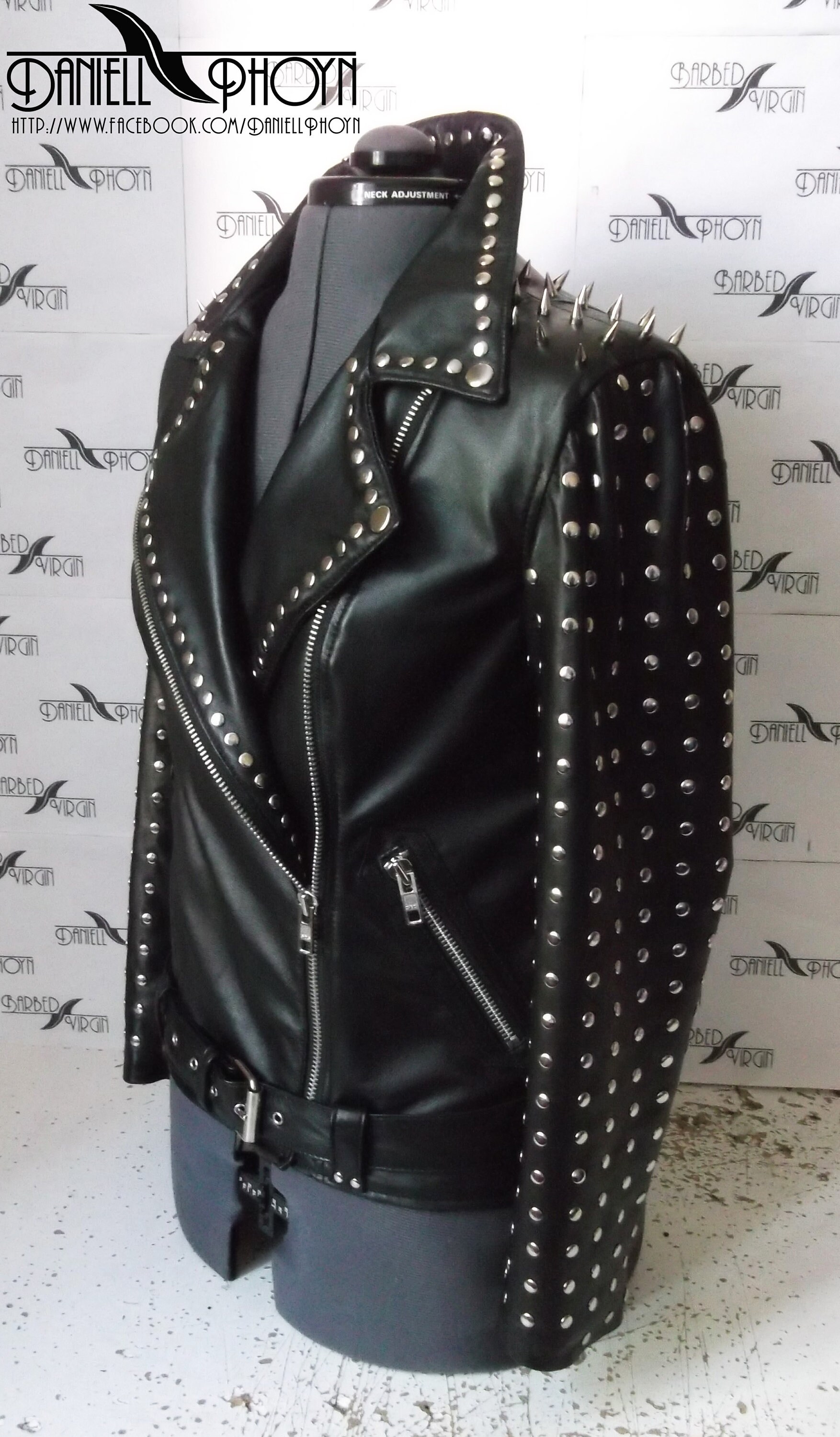 Genuine Leather Jackets with studs spikes shoulders Etsy