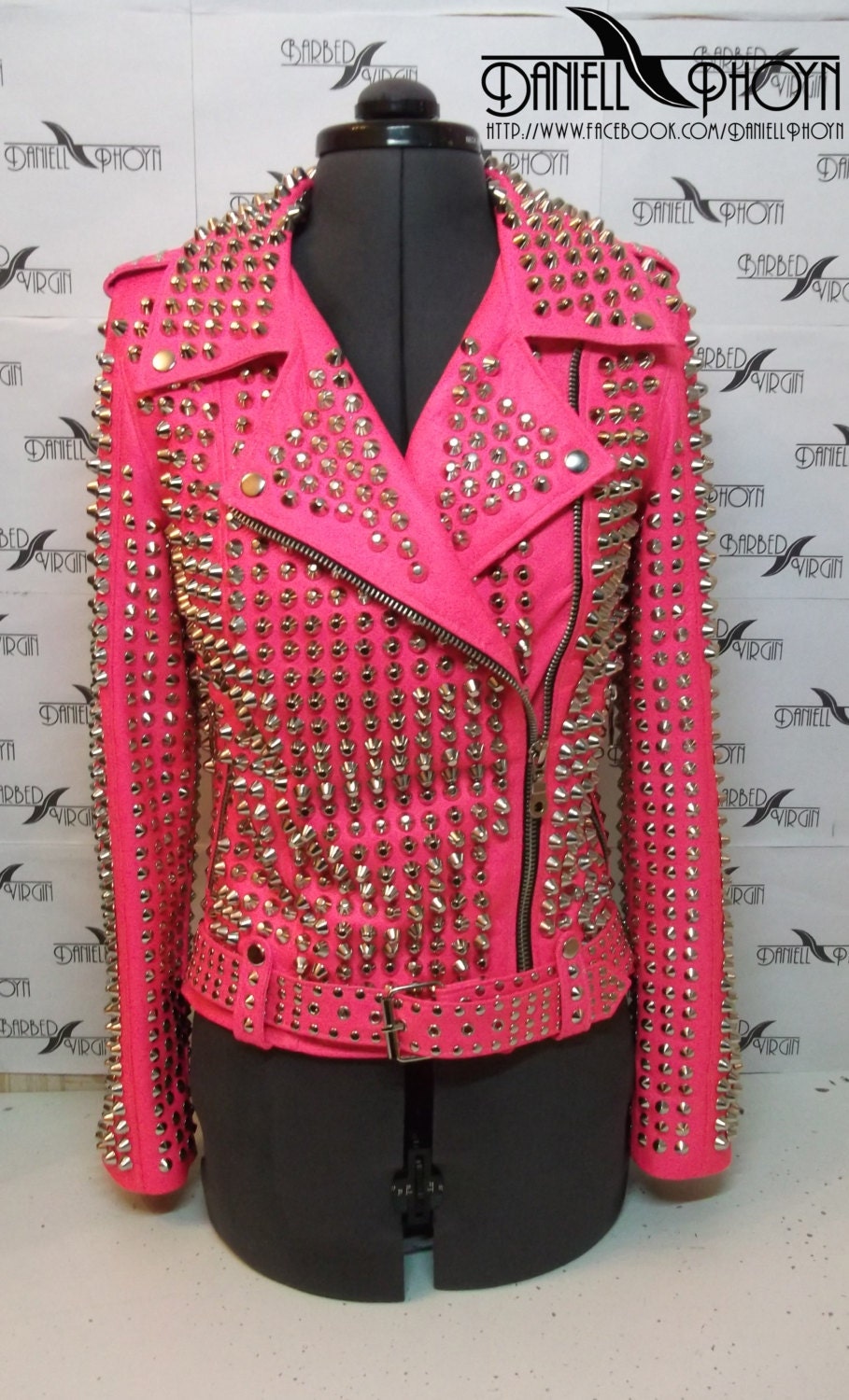 pink studded jacket